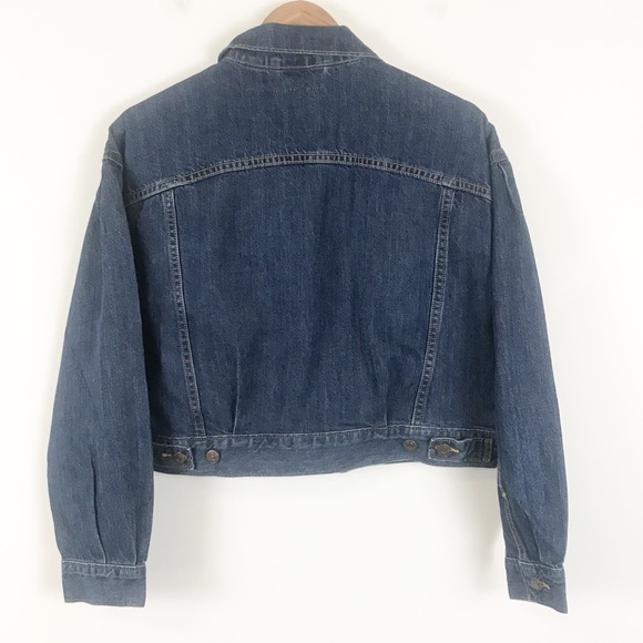 NWT Levi’s Pleat Sleeve Cropped Trucker Denim Jacket Size XS - Picture 5 of 10